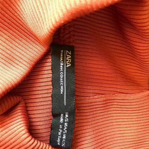Zara Orange Ribbed V-Neck Choker Top - Picture 7 of 7